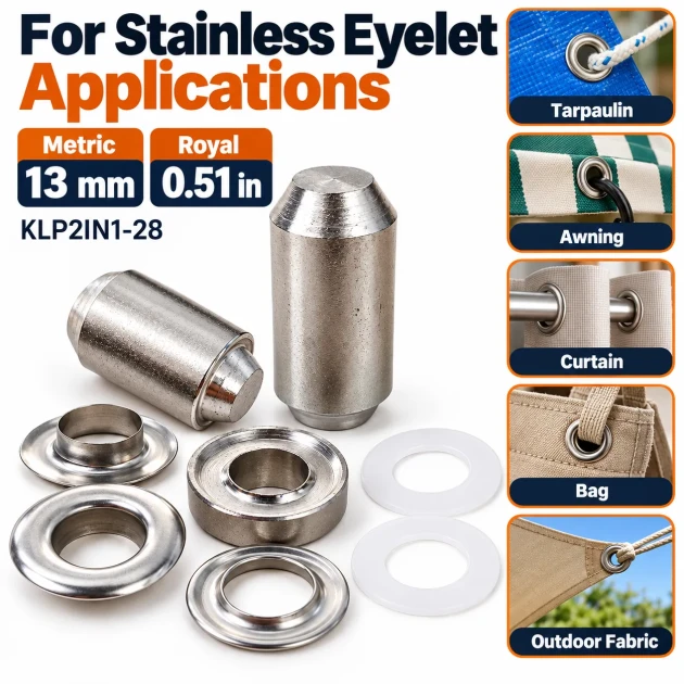 28 No Paslanmaz Kuşgözü Elde Vurmalı Delme ve Çakma Aparatı – 13 mm KLP2IN1-28