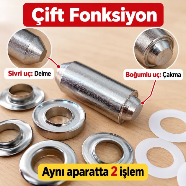 No 31 paslanmaz kuşgözü elde vurmalı delme ve montaj aparatı
