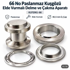 40 mm (1.57 in) Stainless Steel Eyelet Hand Punch and Setting Tool KLP2IN1-66