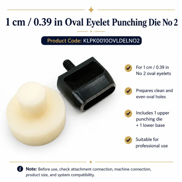 Oval Eyelet Punching Die 10 mm / 0.39 in for installing oval grommets in fabric, leather, and paper