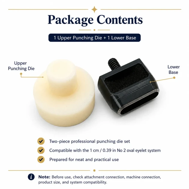 Oval Eyelet Punching Die 10 mm / 0.39 in for installing oval grommets in fabric, leather, and paper