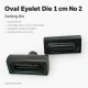 Oval Kuşgözü Kalıbı 1 cm No 2 Çakma Kalıbı, tekstil ve deri ürünlerde kullanıma uygun, yüksek kaliteli metal malzeme ile