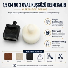 Oval Eyelet Punching Die 15 mm / 0.59 in KLPK0015OVLDELNO3