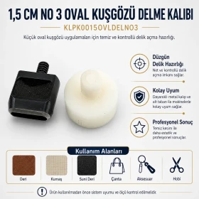 1,5 cm No 3 Oval Kuşgözü Delme Kalıbı KLPK0015OVLDELNO3