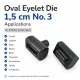 Oval Kuşgözü Kalıbı 1,5 cm No 3 Çakma Kalıbı KLPK0015OVLNO3