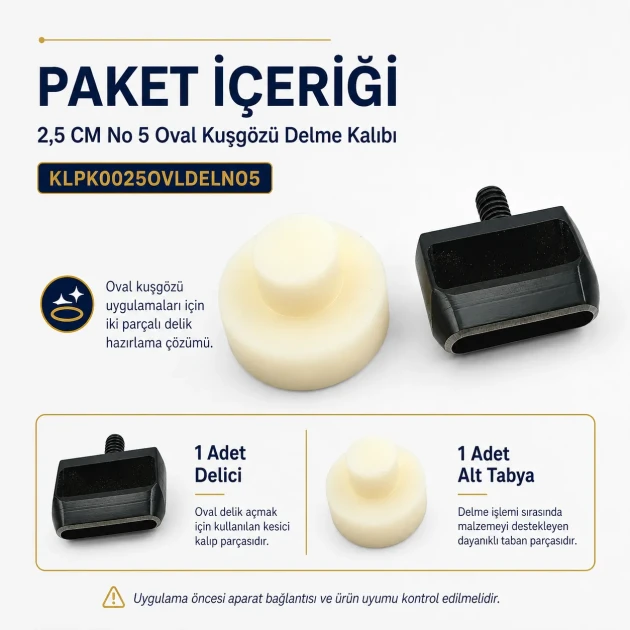 Oval Eyelet Drilling Die 25 mm / 0.98 in for precise grommet installation on fabric, leather, and paper