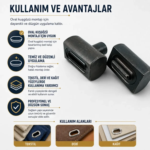 Oval Kuşgözü 2,5 cm No 5 Kalıbı Çakma Kalıbı KLPK0025OVLNO5