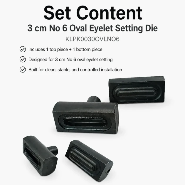 Kuşgözü Kalıbı 3 cm No 6 Oval Kuşgözü Çakma Kalıbı, yüksek kaliteli metal yapısı ile tekstil ve deri ürünlerde pratik montaj