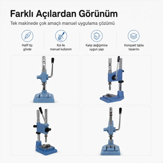 Manual Impact Press Light Type for Eyelet, Snap Fastener and Jeans Button Application - M00100,