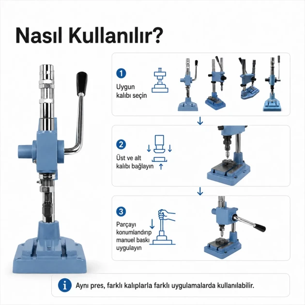 Manual Impact Press Light Type for Eyelet, Snap Fastener and Jeans Button Application - M00100,