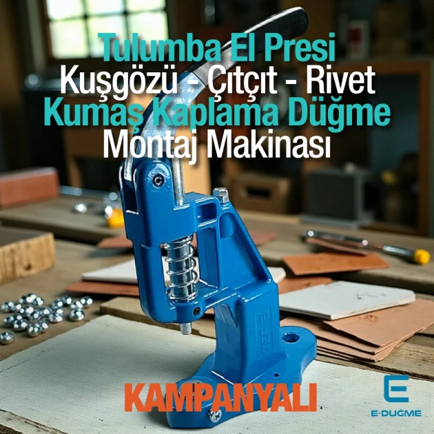 Tulumba Tipi Çakma Makinası Kuşgözü Çıtçıt Kumaş Kaplama Düğme Uygulama Makinası M0099