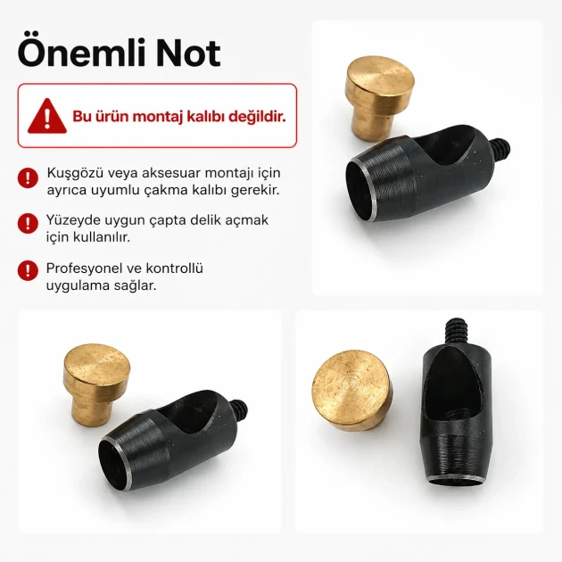15 mm / 0.59 in Hole Punching Die for large hole preparation in tarpaulin, awning fabric, tents, leather, bags, and
