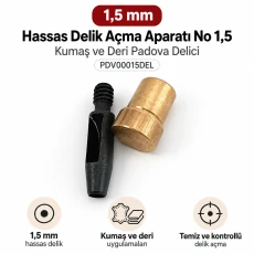 1,5 mm Hassas Delik Açma Aparatı No 1,5 – Kumaş ve Deri Padova Delici PDV00015DEL