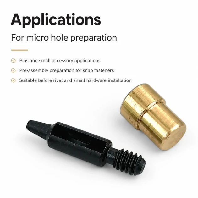 2 mm / 0.08 in Hole Cutter for precise cutting in leather, fabrics, and micro hardware