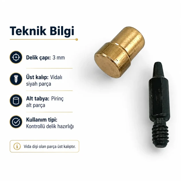 3 mm hole cutter for leather, fabric, and craft materials, ideal for jewelry and garment detailing