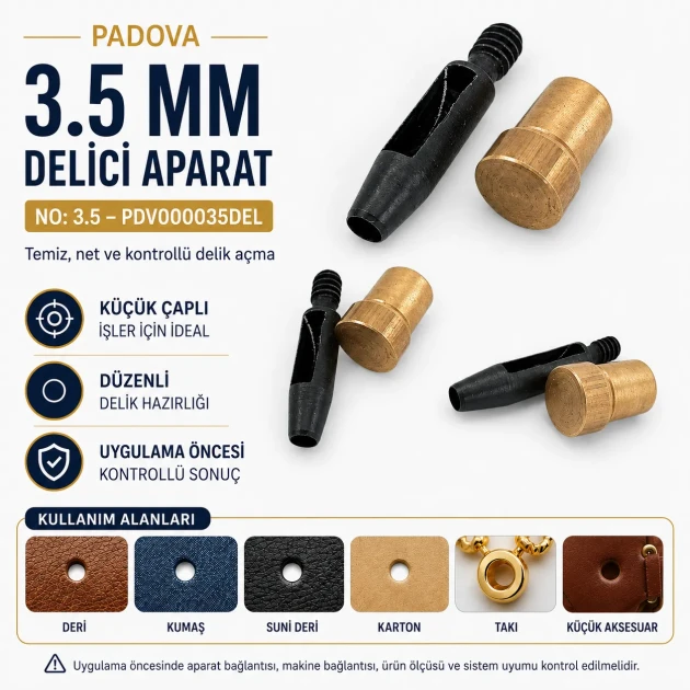 Hole Cutter 3.5 mm - 0,14" Hole Puncher No 3.5 PDV00035DEL