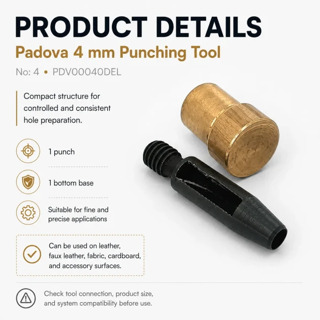4 mm hole cutter for leather and fabric, precise punching tool for eyelet and rivet preparation