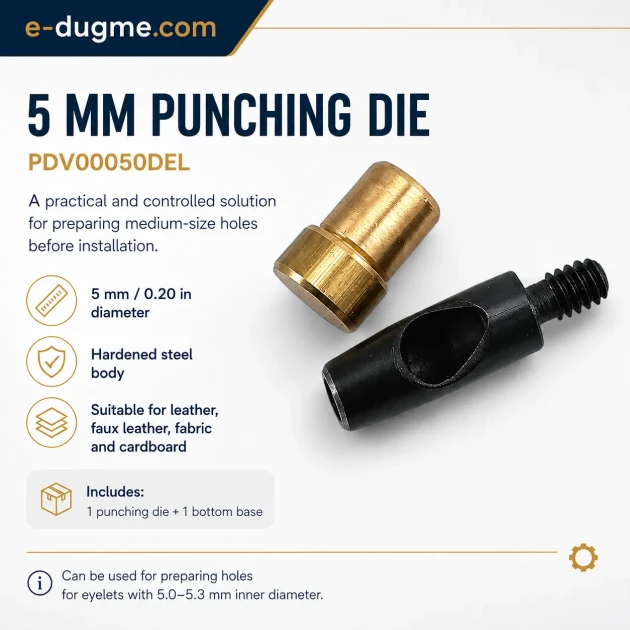5 mm Hole Cutter for Leather and Fabric - Precision Tool for Clean Punching