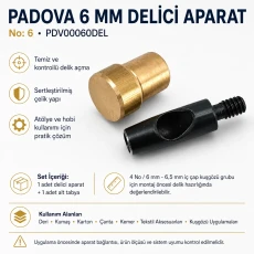 6 mm / 0.24 in Hole Cutter for Leather, Fabric and Eyelet Hole Preparation PDV00060DEL