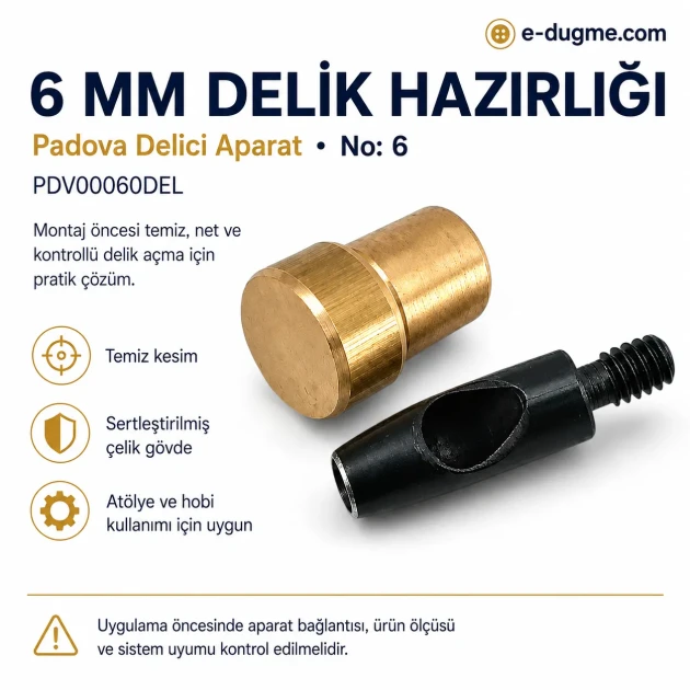Hole Cutter 6 mm - 0,24" Hole Puncher No 6 PDV00060DEL