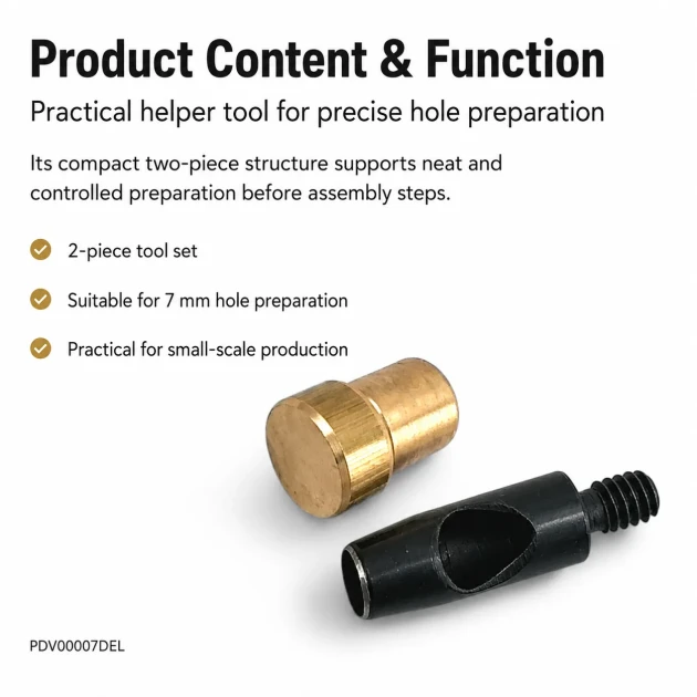 7 mm hole cutter for fabric, leather, and synthetic materials - durable steel construction for precise hole preparation
