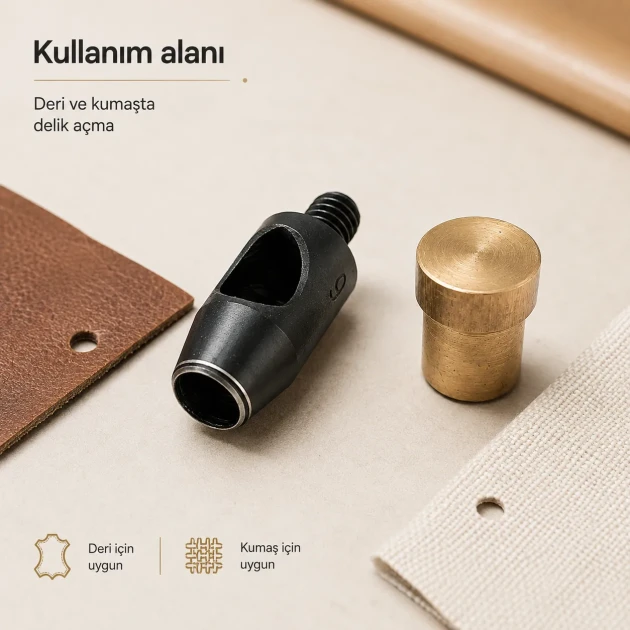 Delici Aparat Padova 9 mm, kumaş ve deri için profesyonel delik açma aracı