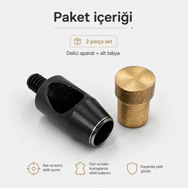 Delici Aparat Padova 9 mm, kumaş ve deri için profesyonel delik açma aracı