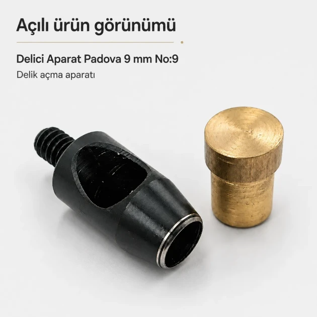 Delici Aparat Padova 9 mm, kumaş ve deri için profesyonel delik açma aracı