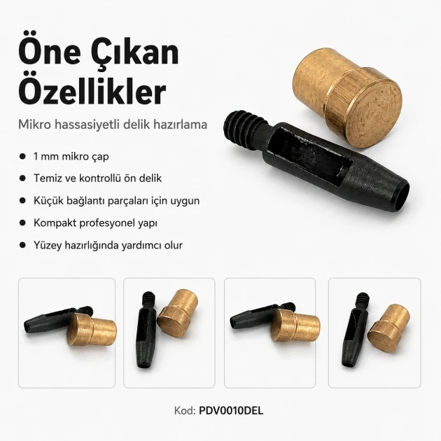 Delici Aparat Padova 1 mm No:1 – Pim, Perçin ve Rivet Delikleri İçin Mikro Hassas Delici PDV0010DEL