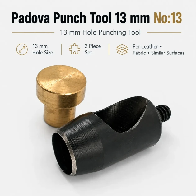 Padova Delici Aparat 13 mm - Dayanıklı çelik malzeme ile geniş delik açma imkanı sunar. Deri, kumaş, çanta ve ayakkabı