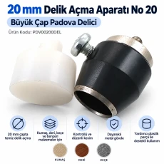 20 mm Delik Açma Aparatı No 20 – Büyük Çap Padova Delici PDV00200DEL