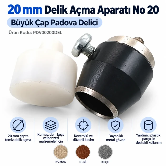20 mm büyük çap delik açma aparatı PDV00200DEL