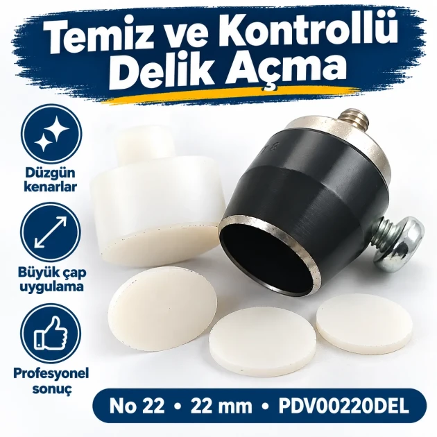 22 mm profesyonel delik açma aparatı PDV00220DEL