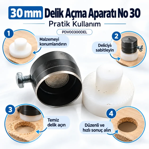 30 mm delik açma aparatı PDV00300DEL