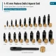 1–15 mm Padova Hole Cutter Collection with 18 Cutter Sets and Long-Handle Striking Tool, ideal for creating precise holes