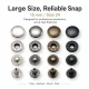 15 mm Alpha Snap Button Metal Snap Fastener for bags and garments - 144 Sets
