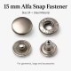 15 mm Alpha Snap Button Metal Snap Fastener for bags and garments - 144 Sets