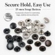 15 mm Alpha Snap Button Metal Snap Fastener for bags and garments - 144 Sets