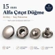 15 mm Alpha Snap Button Metal Snap Fastener for bags and garments - 144 Sets