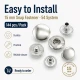 15 mm Snap Fastener Set of 4 - 144 pcs