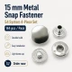 15 mm Snap Fastener Set of 4 - 144 pcs