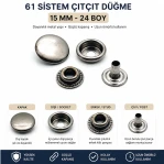 15 mm 61 System Sheet Metal Snap Button – Strong Grip Snap for Outerwear, Canvas and Bags 144 Sets / Pack C0004