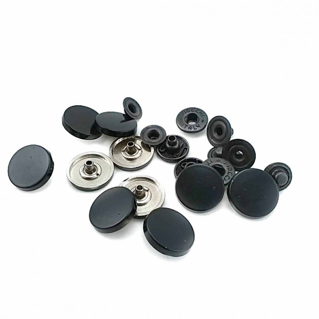 Snap Fastener 16 mm 5/8" Metal Black Coat Snap Buttons C0005 Snap Fastener 16 mm 5/8" Metal Black Coat Snap Buttons C0005