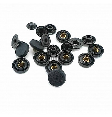 ▷ Snap Fasteners - Black Plastic Snap Fasteners Button 12 mm 20L
