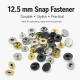 12.5 mm 54 System Sheet Metal Snap Button in a pack of 144 pieces, ideal for apparel fastening