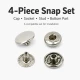 12.5 mm 54 System Sheet Metal Snap Button in a pack of 144 pieces, ideal for apparel fastening