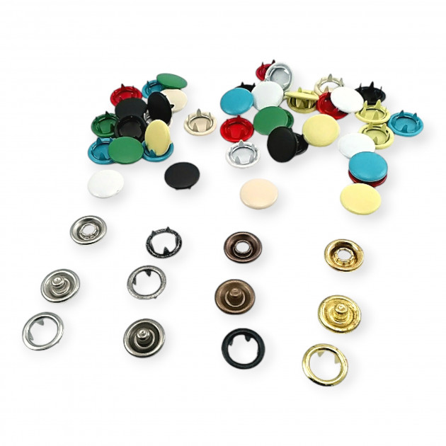 Prong Snap Fasteners 10.5 mm Painted Cap Snap Button Stainless C0011BOY Prong Snap Fasteners 10.5 mm Painted Cap Snap Button Stainless C0011BOY