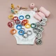 9.5 mm Dyed Prong Snap Button 3/8" 144 Pcs/ Pack Colored Perforated C0012