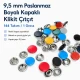 9,5 mm paslanmaz metal kapaklı klikıt çıtçıt, bebek giyimde ve montajda kullanıma uygun, renkli kapaklı, dayanıklı ve şık