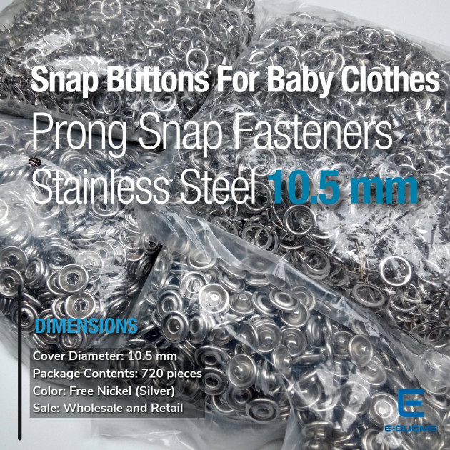 10,5 mm Delikli Klikıt Çıtçıt Bebe Çıtçıtı 720 Ad/ Paket C0015